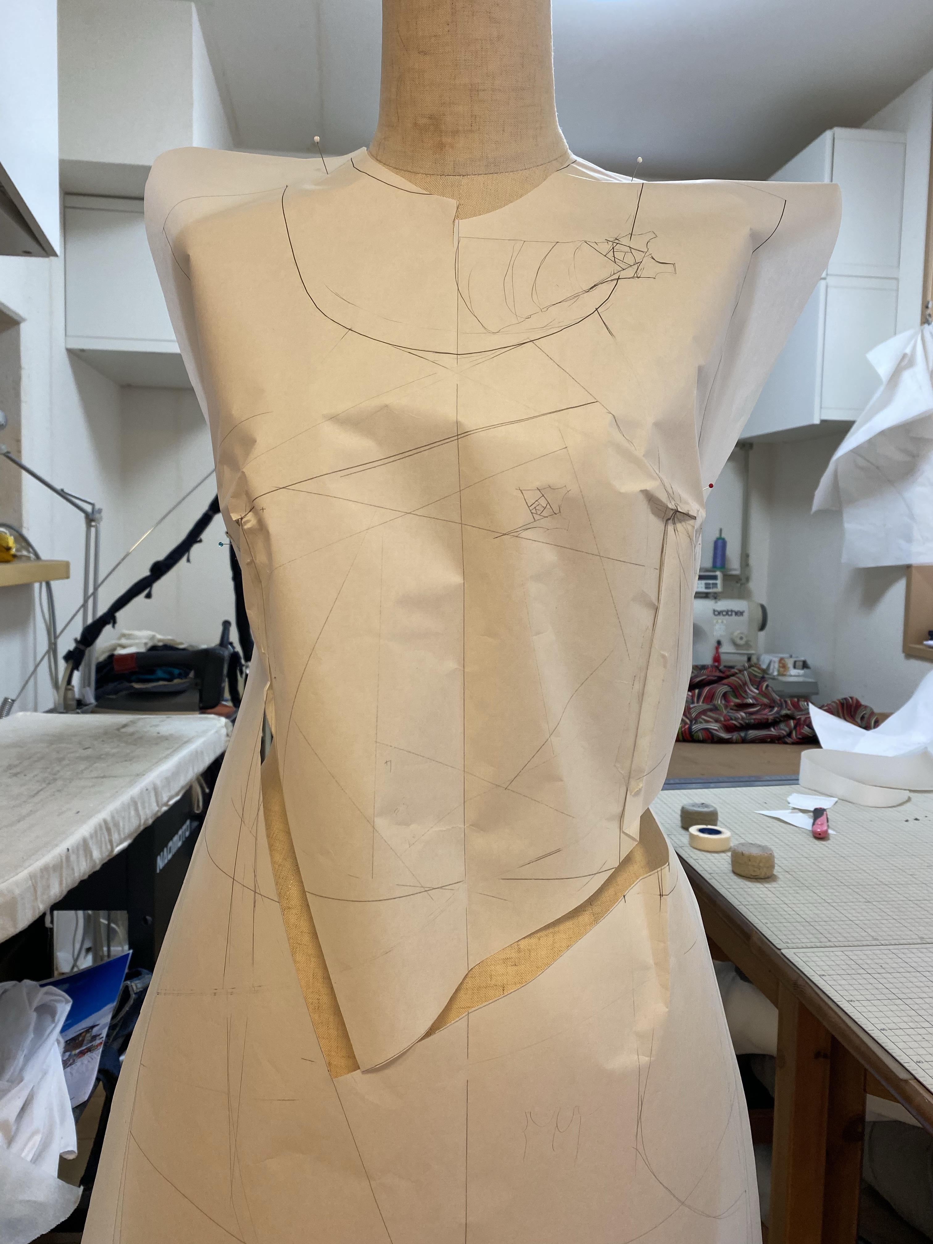自分服折り紙ワンピース 型紙の作り方 デザインから製図まで Couture Maison Yuri Toi ユリトワ