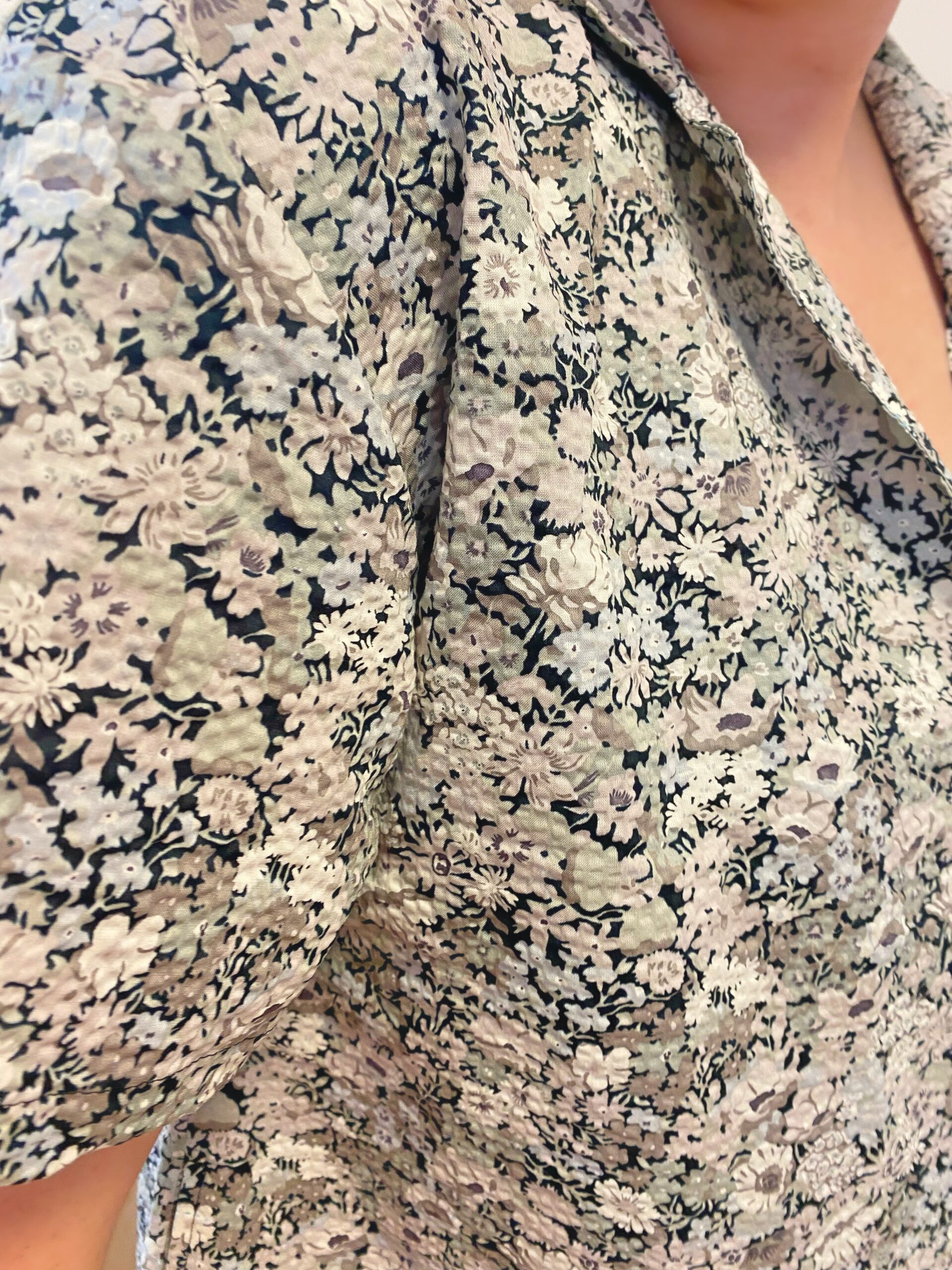 リバティのリップル生地でワンピ完成☆着てみたよ☆ユリトワ洋裁教室 | COUTURE MAISON YURI＊TOI-ユリトワ